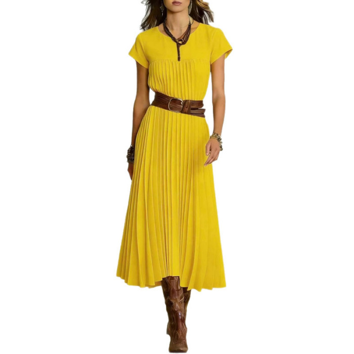 ✨Daily & Casual Long Sleeve Pleated Midi Dress🌷