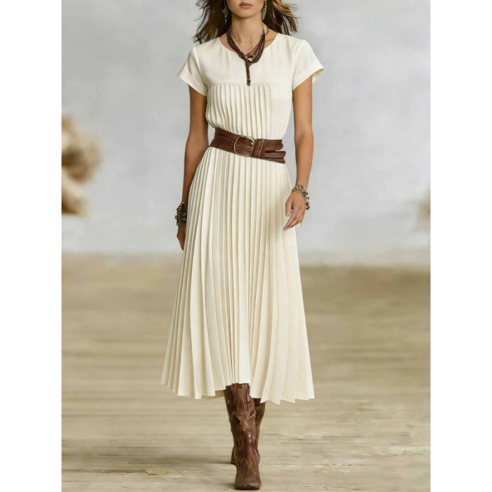 ✨Daily & Casual Long Sleeve Pleated Midi Dress🌷