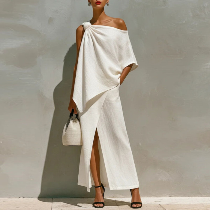 ✨Vacation & Daily One Shoulder Two Piece Set🌴