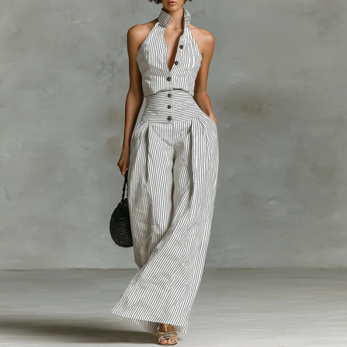✨Office & Daily Striped Sleeveless Jumpsuit〰️