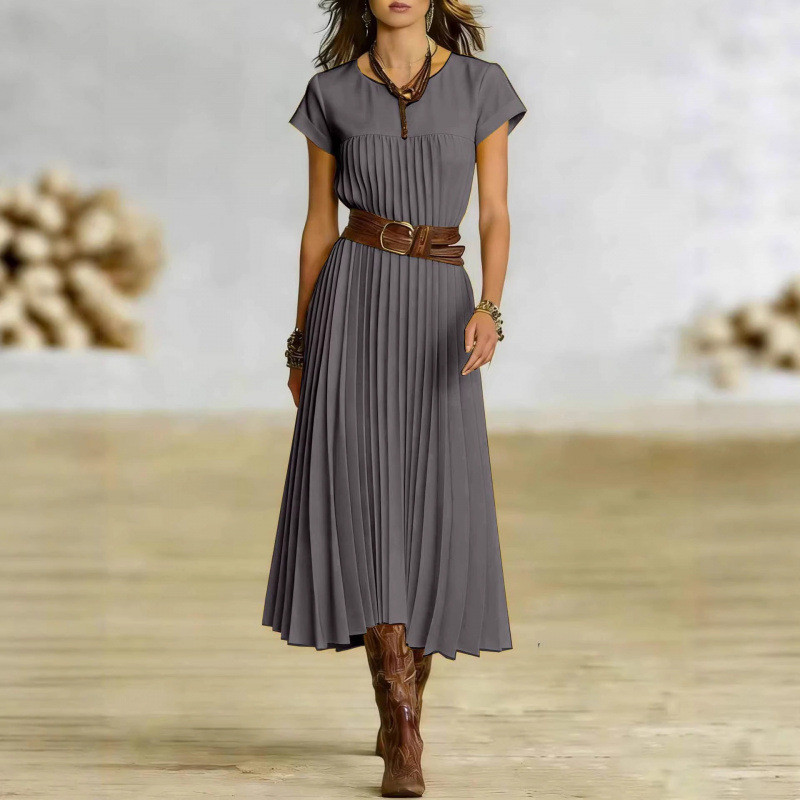 ✨Daily & Casual Long Sleeve Pleated Midi Dress🌷
