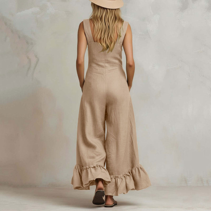 ✨Daily & Casual Square Neck Wide Leg Jumpsuit🤎