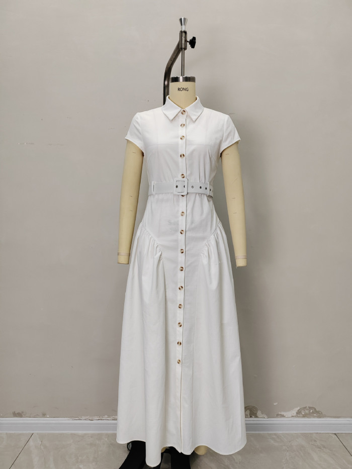 ✨Office & Daily Lapel Single-breasted Long Dress🤍