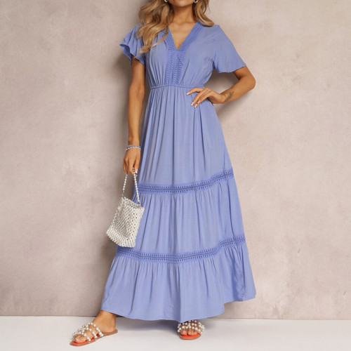 ✨Boho & Daily V-neck Tiered Maxi Dress🌼