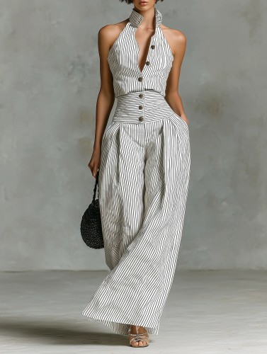 ✨Office & Daily Striped Sleeveless Jumpsuit〰️