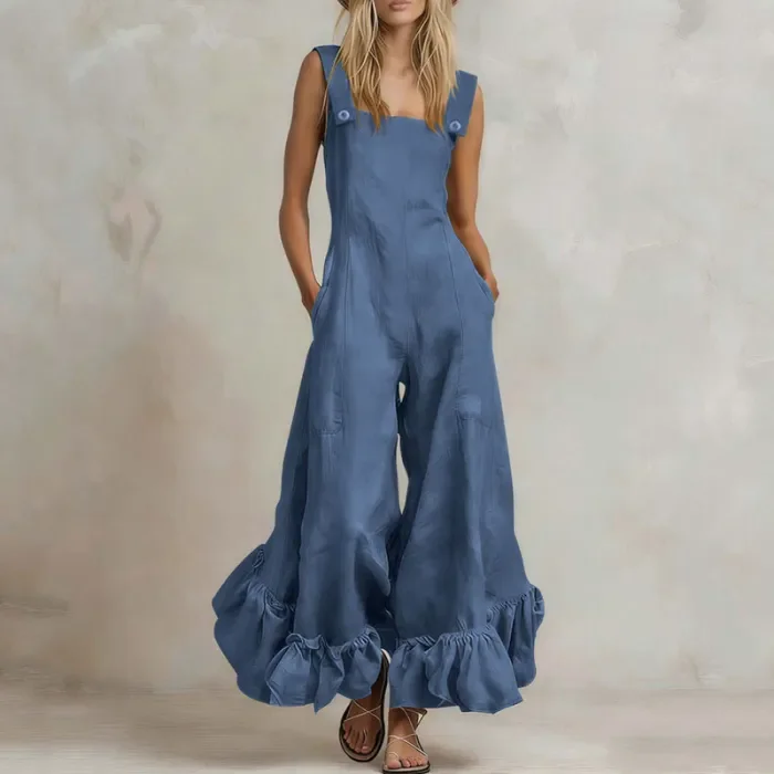 ✨Daily & Casual Square Neck Wide Leg Jumpsuit🤎