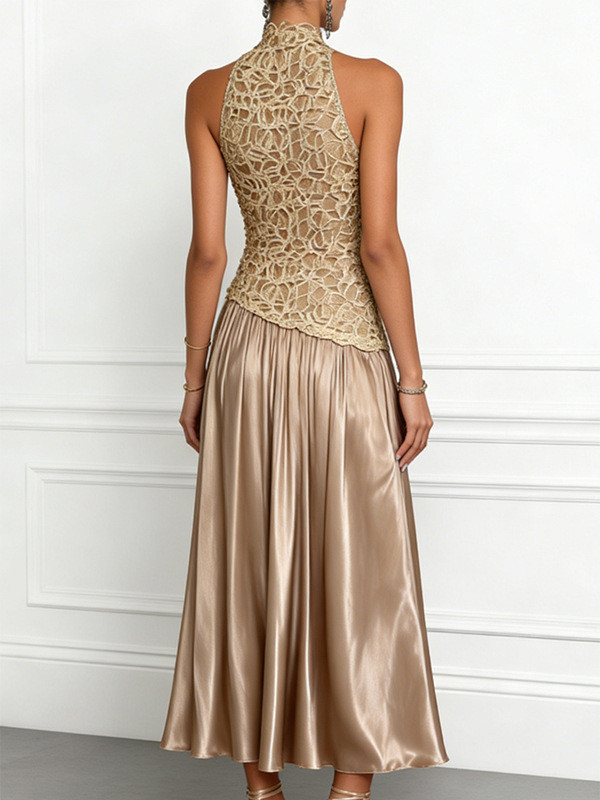 ✨Evening & Party Lace Spliced Satin Maxi Dress💃