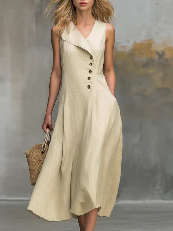 ✨Holiday & Party Lapel Sleeveless Maxi Dress☀️