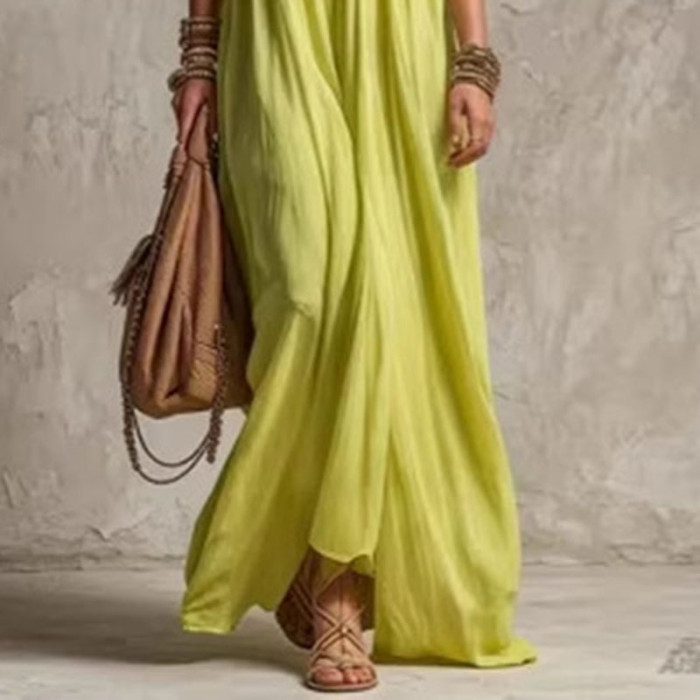 🌿Trendy Boho Maxi Dress | Off Shoulder Puff Sleeve Ruffle Dress for Beach & Vacation