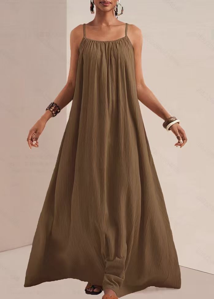 💃Solid Color Slip Maxi Dress | Slim Fit Dress for Daily & Casual