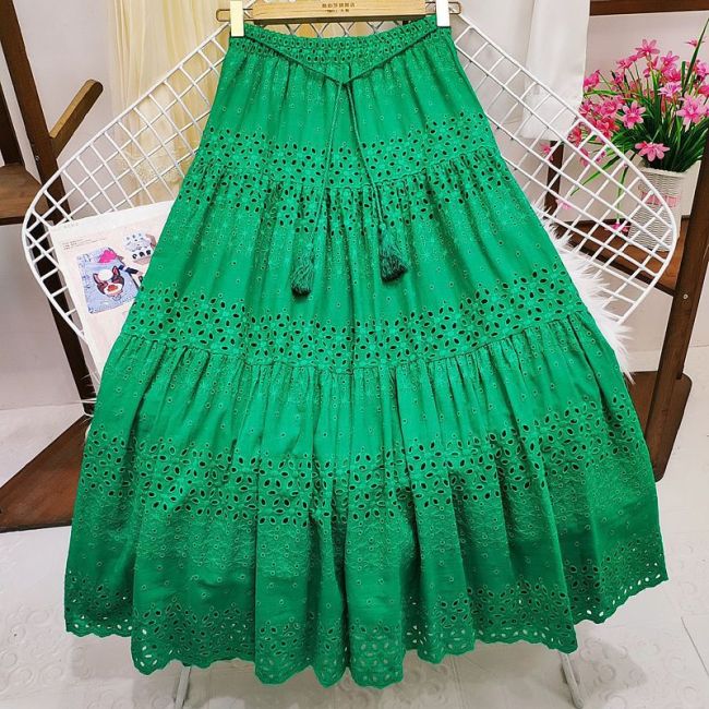 🧚Lace Spliced Solid Skirt | High Waist Loose Style for Holiday & Party