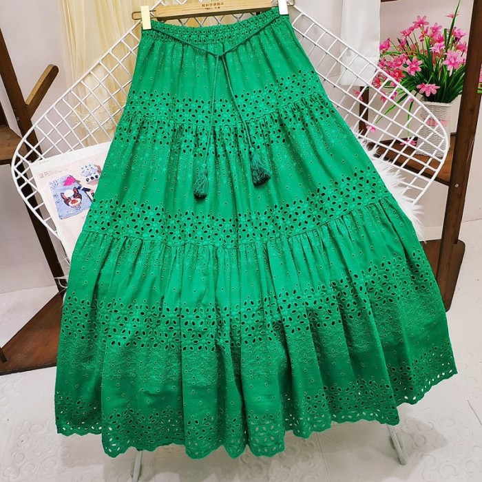 🧚Lace Spliced Solid Skirt | High Waist Loose Style for Holiday & Party