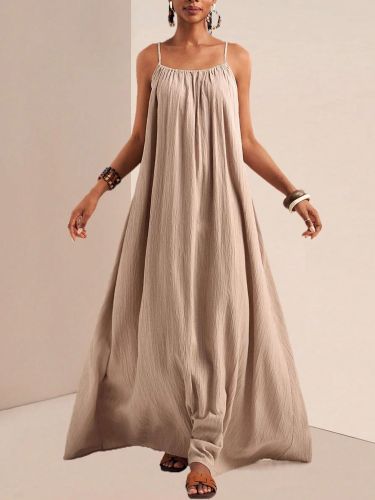 💃Solid Color Slip Maxi Dress | Slim Fit Dress for Daily & Casual