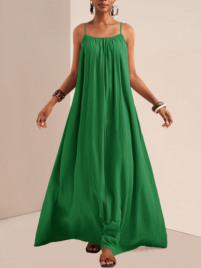 💃Solid Color Slip Maxi Dress | Slim Fit Dress for Daily & Casual