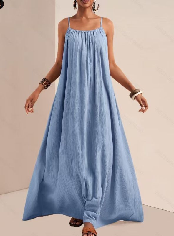 💃Solid Color Slip Maxi Dress | Slim Fit Dress for Daily & Casual