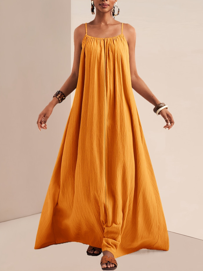 💃Solid Color Slip Maxi Dress | Slim Fit Dress for Daily & Casual