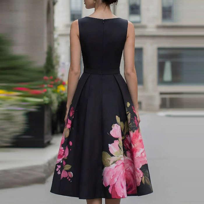 🌼Sleeveless Floral Midi Dress | Ruffle Waist Spring & Summer Outfit