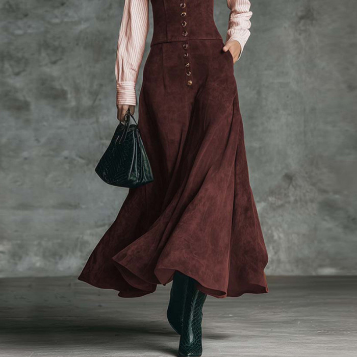 🤍Shirt Panel High Waist A-Line Swing Dress | Office & Daily Outfit