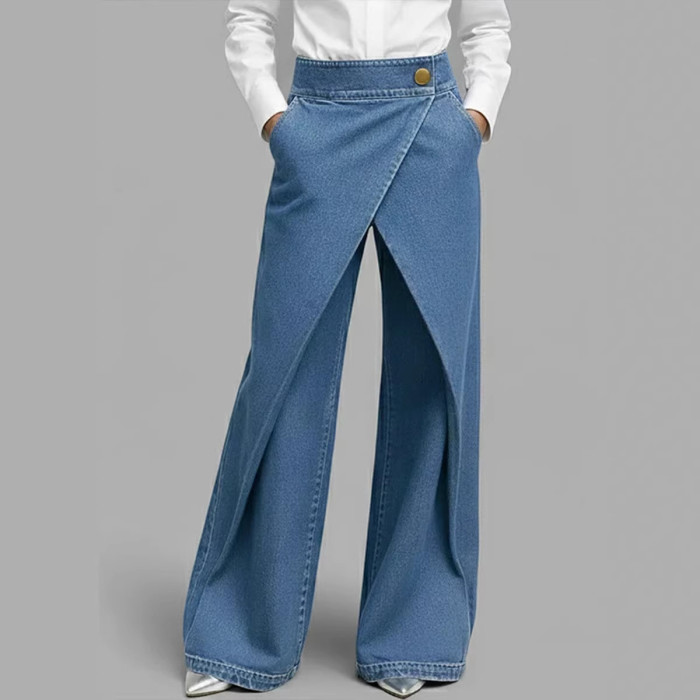 High Waist Baggy Wide Leg Jeans for Daily Streetwear and Weekend Outings
