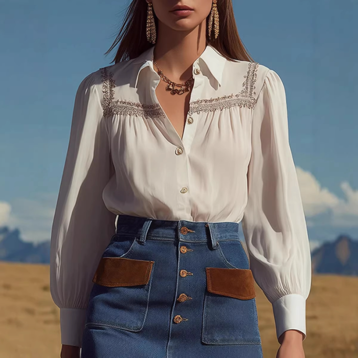 🌼High Waist Pocket Denim Mini Skirt for Date & Weekend | Western Cowgirl Fringe Design🤍