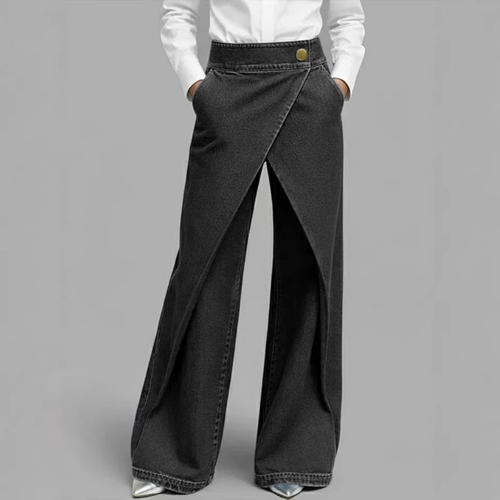 High Waist Baggy Wide Leg Jeans for Daily Streetwear and Weekend Outings