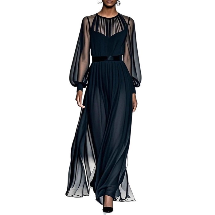 🌼Elegant Mesh Splicing Long Dress for Dinner & Weekend Event | Figure-Flattering Waist Design🤎
