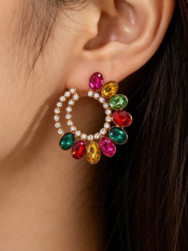 💎Rhinestone Geometric Earrings | Date Night & Party | Sparkly Elegant Ear Jewelry