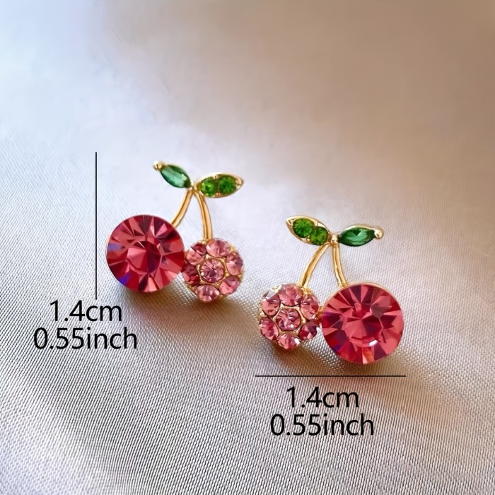 Pink Cherry Niche Earrings for Daily Wear and Casual Brunch