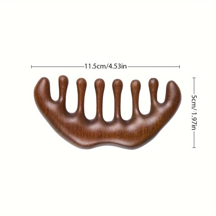 Natural Sandalwood Wide Tooth Massage Comb Anti Static Gua Sha Comb For All Hair Types