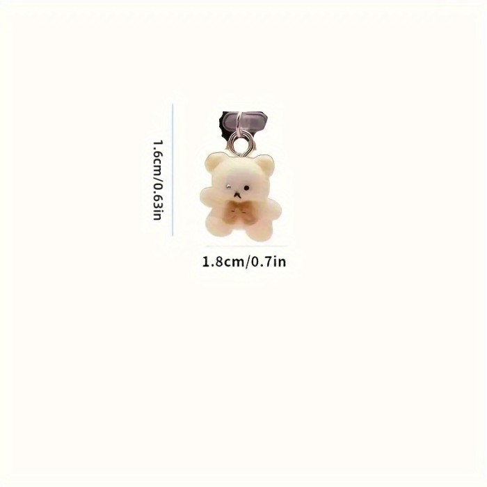 Cute Bear Universal Phone Dust Plug for Daily Use and Outdoor Travel