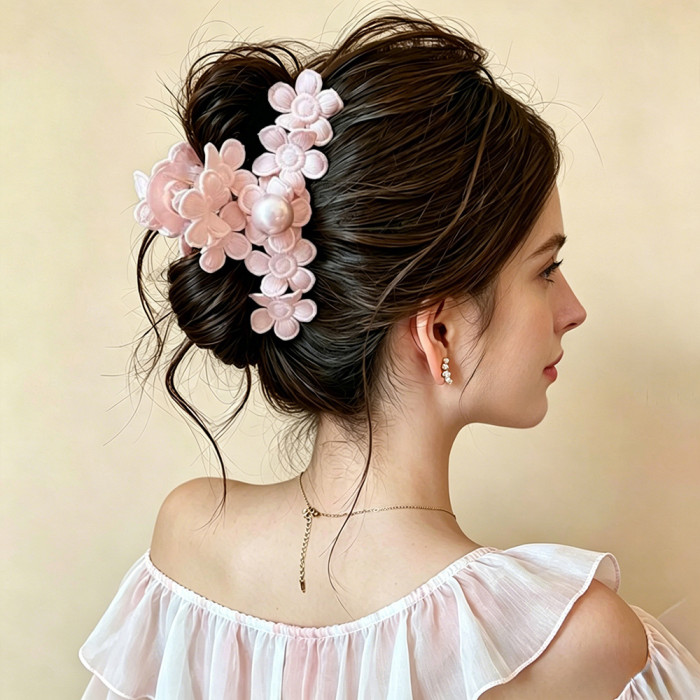 Anti-Slip Floral Hair Claw Clip for Women Spring Summer Daily & Party Accessories