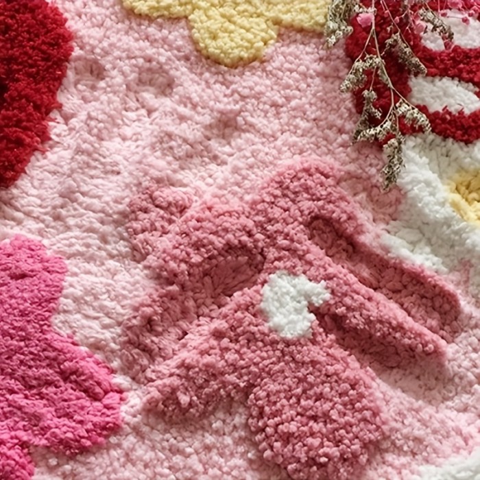 Cute Fruit Strawberry Plush Rug Multi-Scene Floor Mat for Indoor Household Use