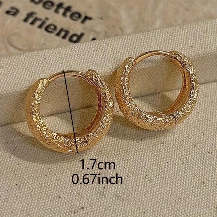Minimalist Frosted Plain Hoop Earrings for Daily Commute and Holiday Gifting