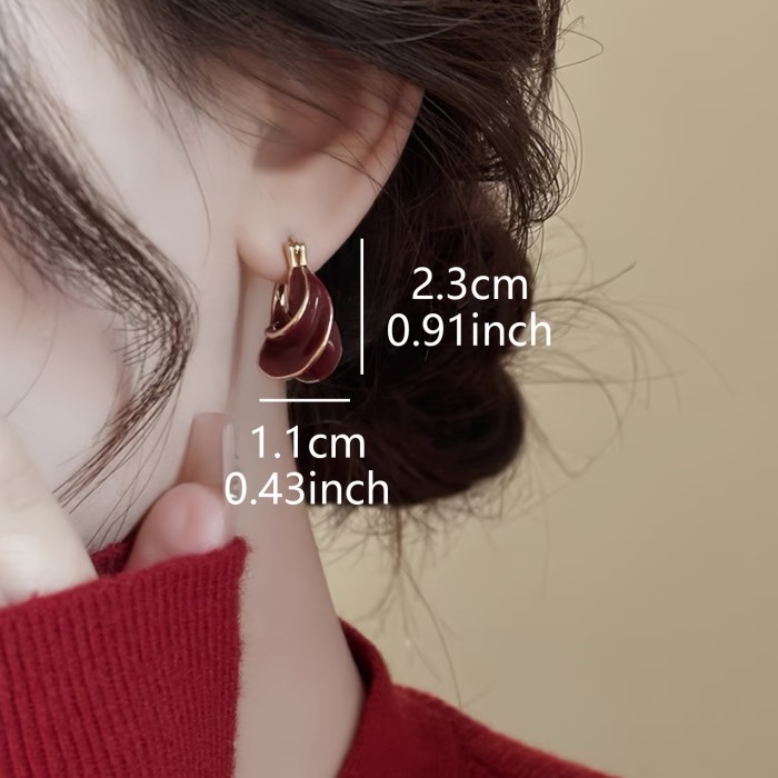 Geometric Twisted Hoop Earrings for Casual Gatherings and Daily Commute