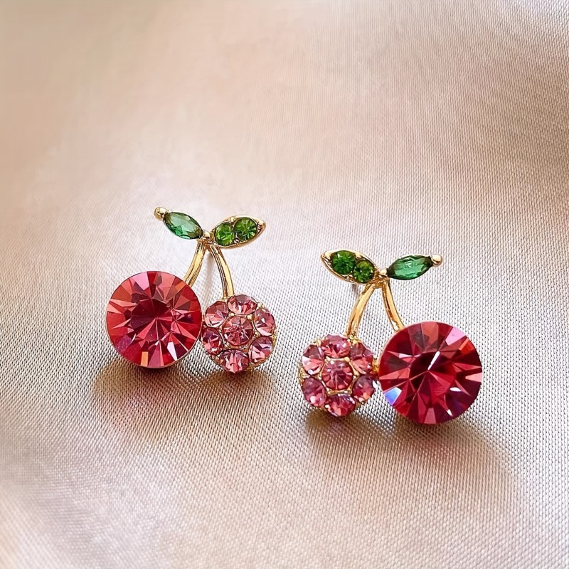 Pink Cherry Niche Earrings for Daily Wear and Casual Brunch
