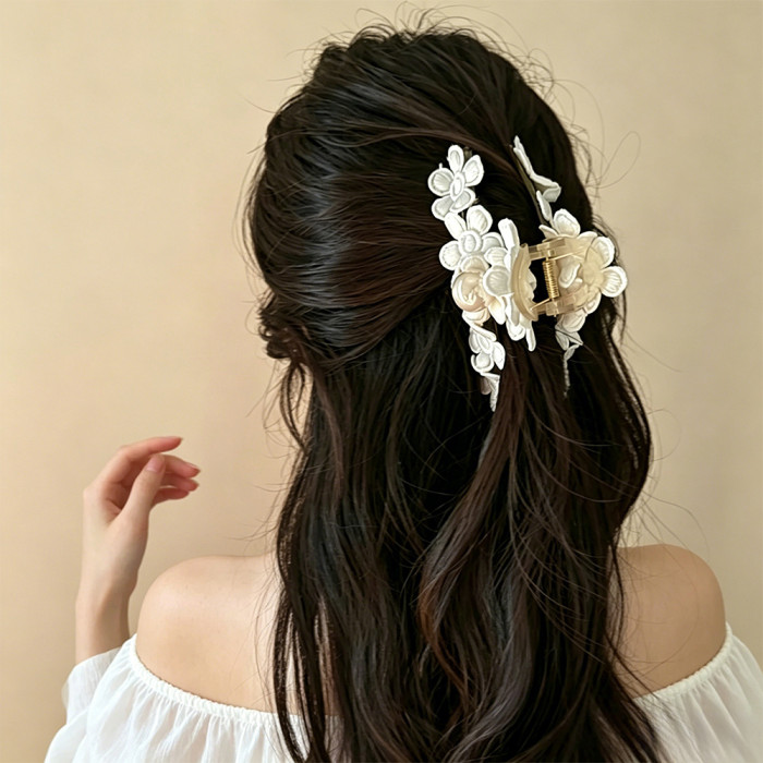Anti-Slip Floral Hair Claw Clip for Women Spring Summer Daily & Party Accessories