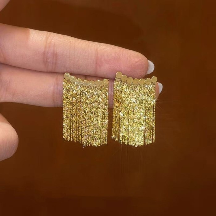 Minimalist Elegant Tassel Drop Earrings for Dating and Birthday Gatherings