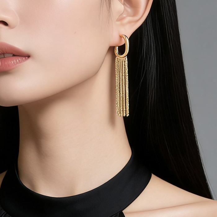 Geometric G Tassel Earrings for Daily Commute and Weekend Brunches