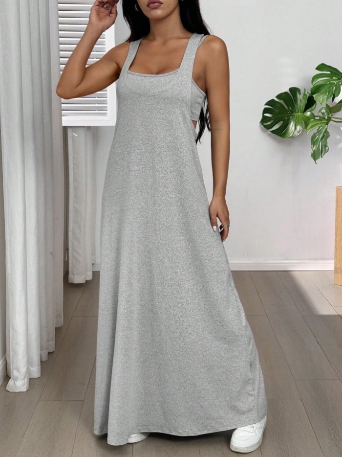 Y2K Backless Sleeveless Slim Maxi Dress Two Piece Set | Elegant Women Party Outfit