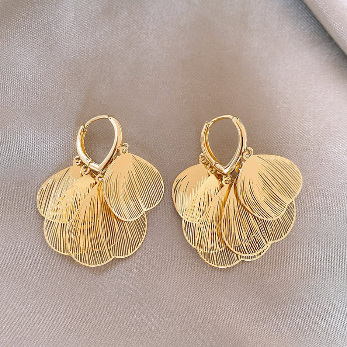 Exquisite Atmospheric Ginkgo Leaf Dangle Earrings for Evening Parties and Banquets