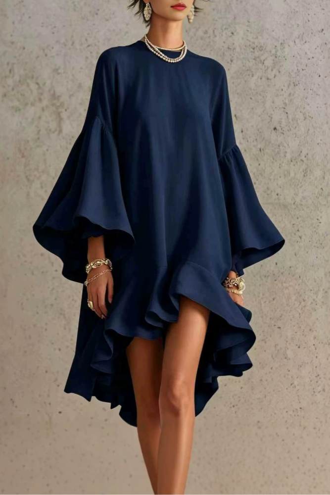 Loose Flowy Ruffle Hem Summer Holiday Dress for Sunset Dinners and Casual Dates