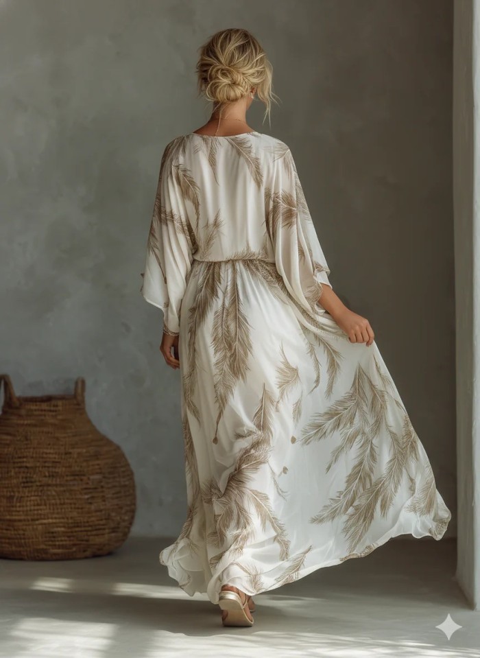 Elegant Deep V Twist Front Maxi Dress for Weekend Outings and Small Friend Gatherings
