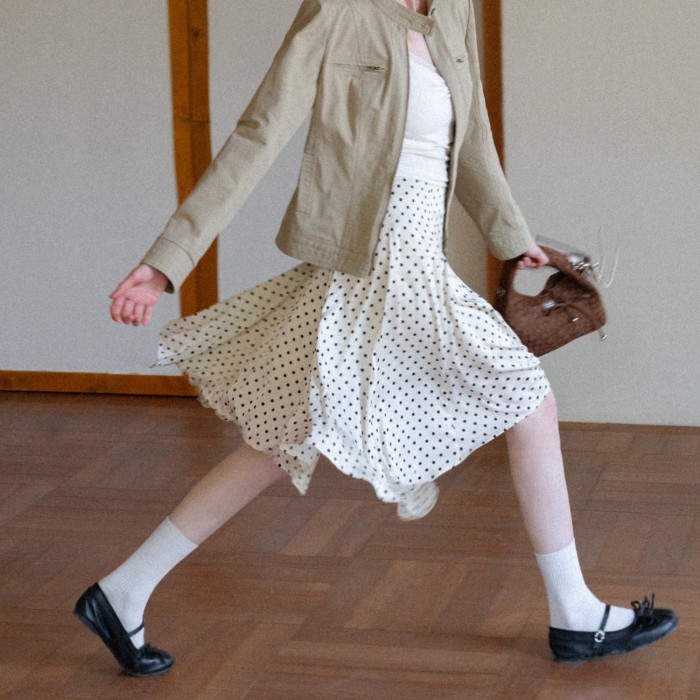 High Waist Irregular Polka Dot Midi Skirt | Spring Summer Retro Casual Women Skirt