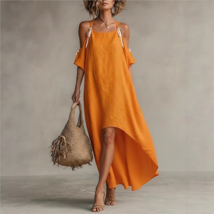 Solid Loose Suspender Dress | Elegant Breathable Summer Women Daily Dress