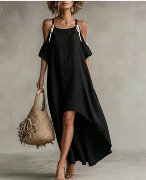 Solid Loose Suspender Dress | Elegant Breathable Summer Women Daily Dress