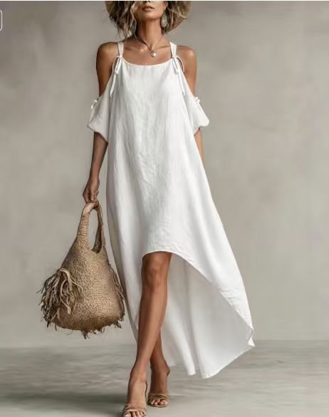Solid Loose Suspender Dress | Elegant Breathable Summer Women Daily Dress
