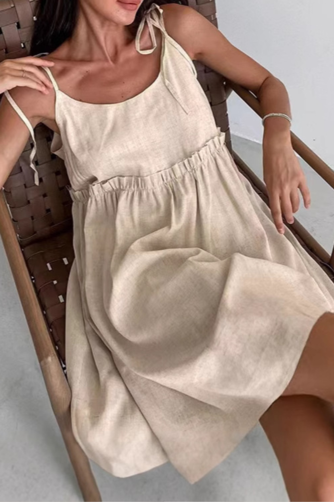 Cotton Linen Suspender Dress | Breathable Summer Women Casual Dress