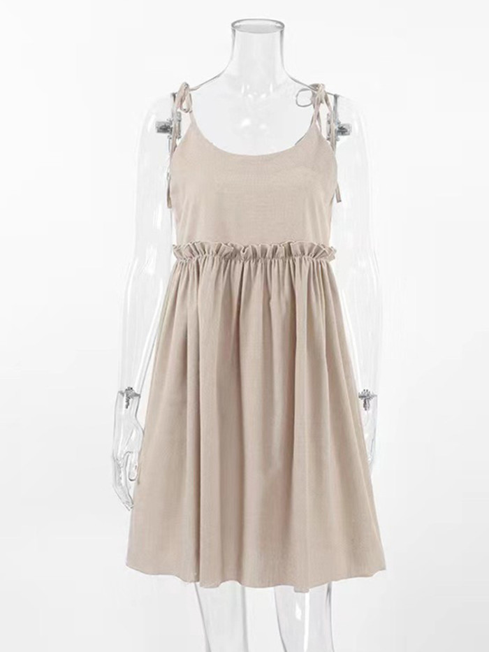 Cotton Linen Suspender Dress | Breathable Summer Women Casual Dress