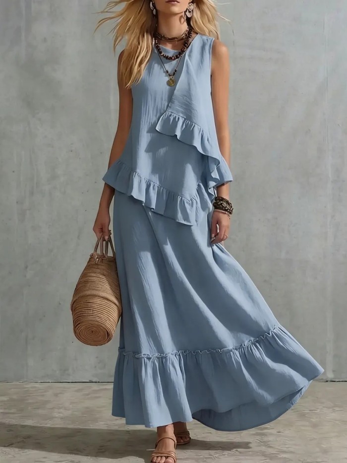 Irregular Lace Cotton Linen Skirt Two Piece Set | Women Casual Vacation Outfit