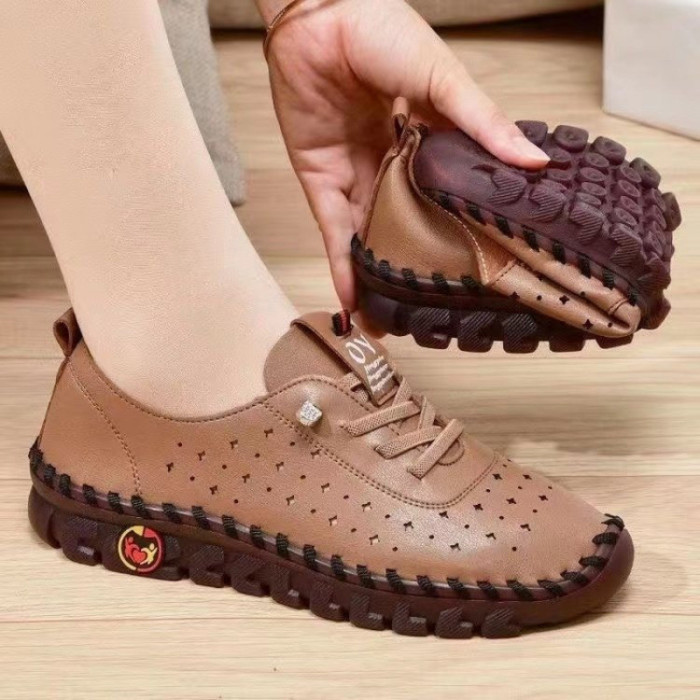 Handmade Lightweight Breathable Non Slip Flat Loafers For Women Daily Casual Wear